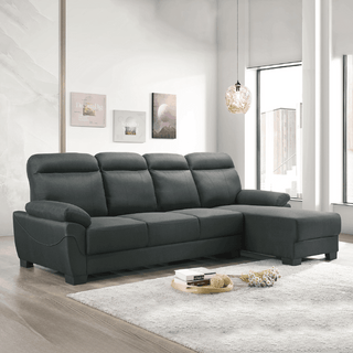 Pomer L-Shaped Faux Leather Sofa (4 Seater)