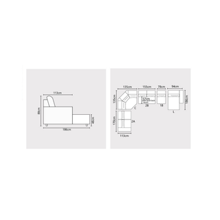 Sylva Genuine Leather Adjustable Backrest L-Shaped Corner Sofa by Esteller