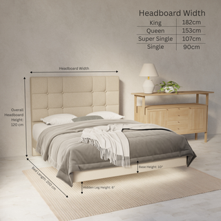 Elara Fabric Floating Bed Frame (Water Repellent, Pet Friendly & LED) By Esteller