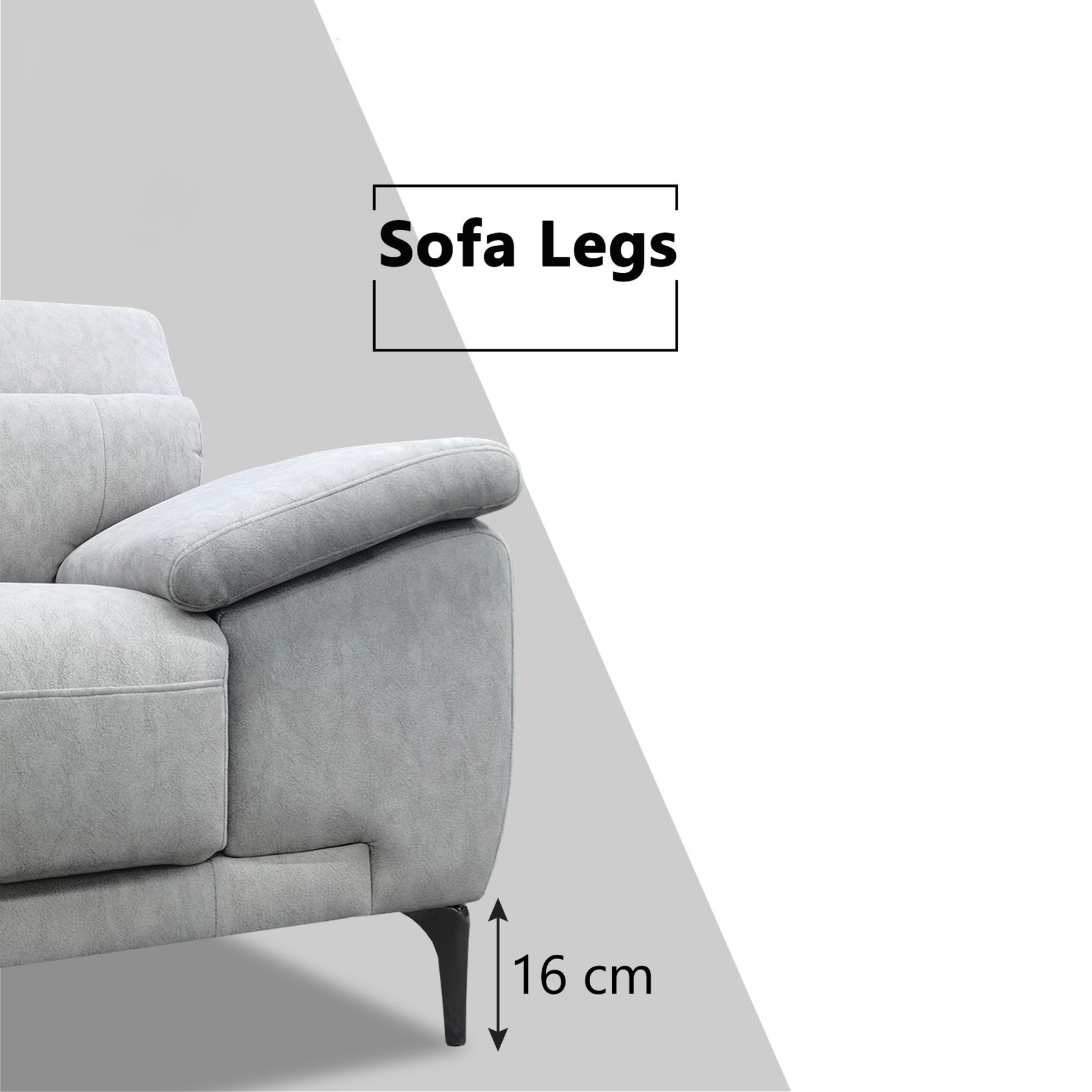 Terrava Fabric Adjustable Headrest Sofa by Esteller (Pet Friendly & Easy Clean)