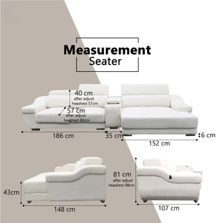 Dalric Fabric Adjustable Headrest Slider Sofa by Esteller (Pet Friendly & Easy Clean)