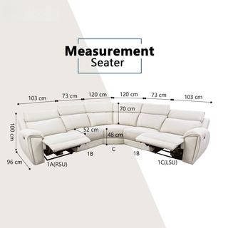 Enricus Fabric Adjustable Headrest Recliner Corner Sofa by Esteller (Pet Friendly & Easy Clean)