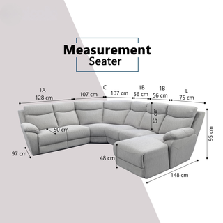 Yanor Fabric L-Shaped Corner Sofa (Sectional) by Esteller (Pet Friendly & Easy Clean)