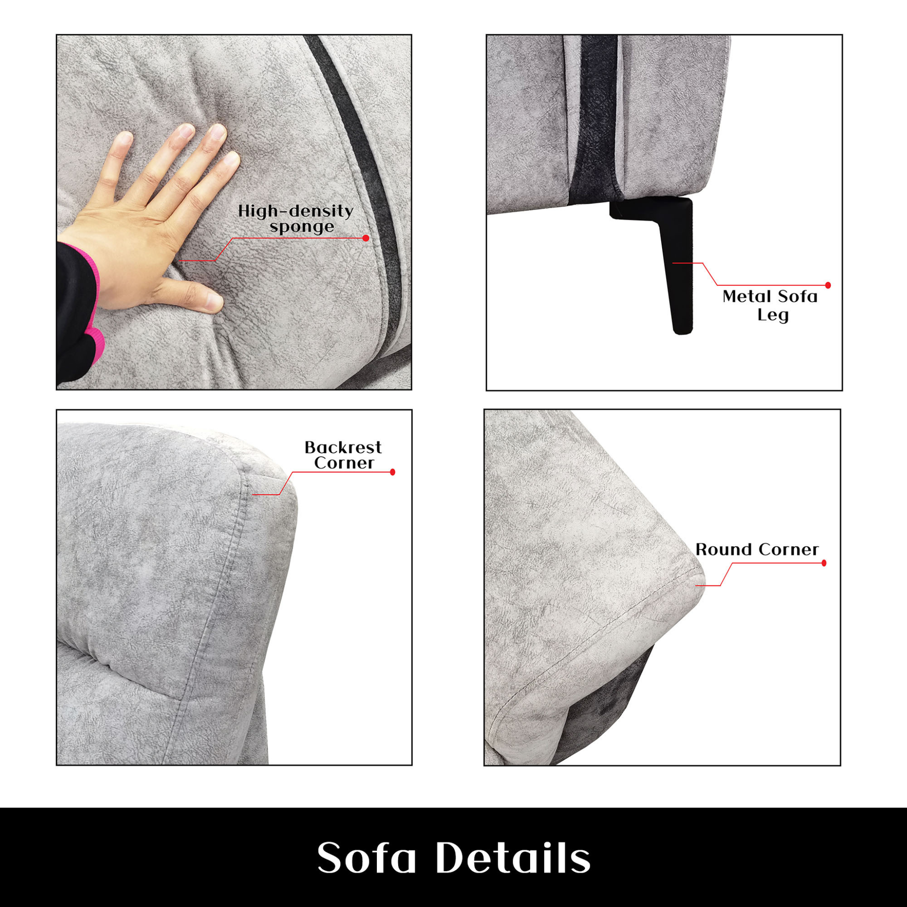 Jodie Fabric Sofa by Esteller (Pet Friendly & Easy Clean)