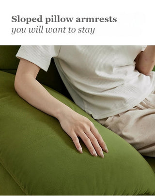 Sloped pillow armrests