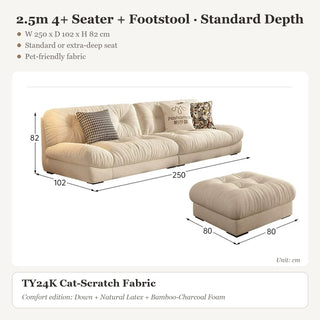 2.5m 4+ Seater + Footstool · Standard Depth