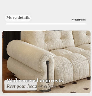 Wide curved armrests