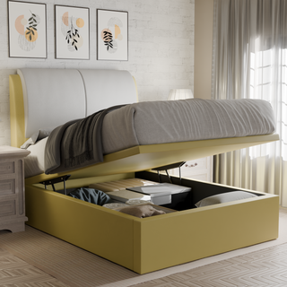 Berke Faux Leather Storage Bed