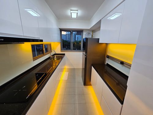 Custom kitchen cabinet with smart storage