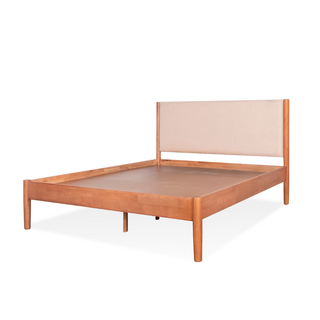 Delora Fabric Wooden Bed