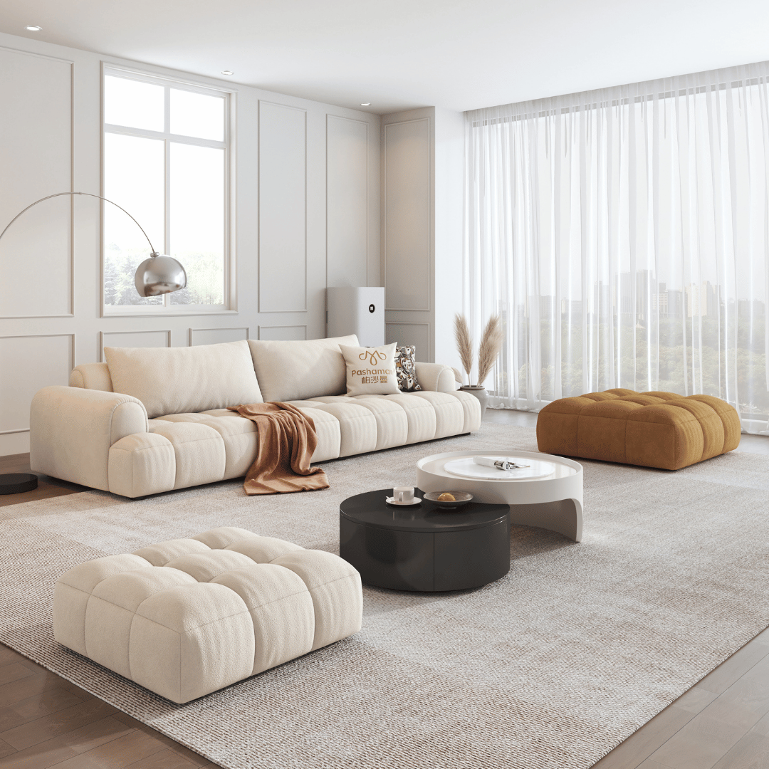 Cotton Fabric Sofa by Esteller (Pet Friendly & Comes with USB Charger)