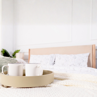 Delora Fabric Wooden Bed