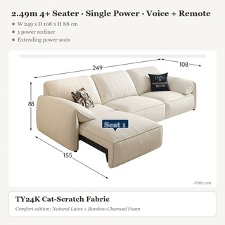 2.49m 4+ Seater · Single Power · Voice + Remote
