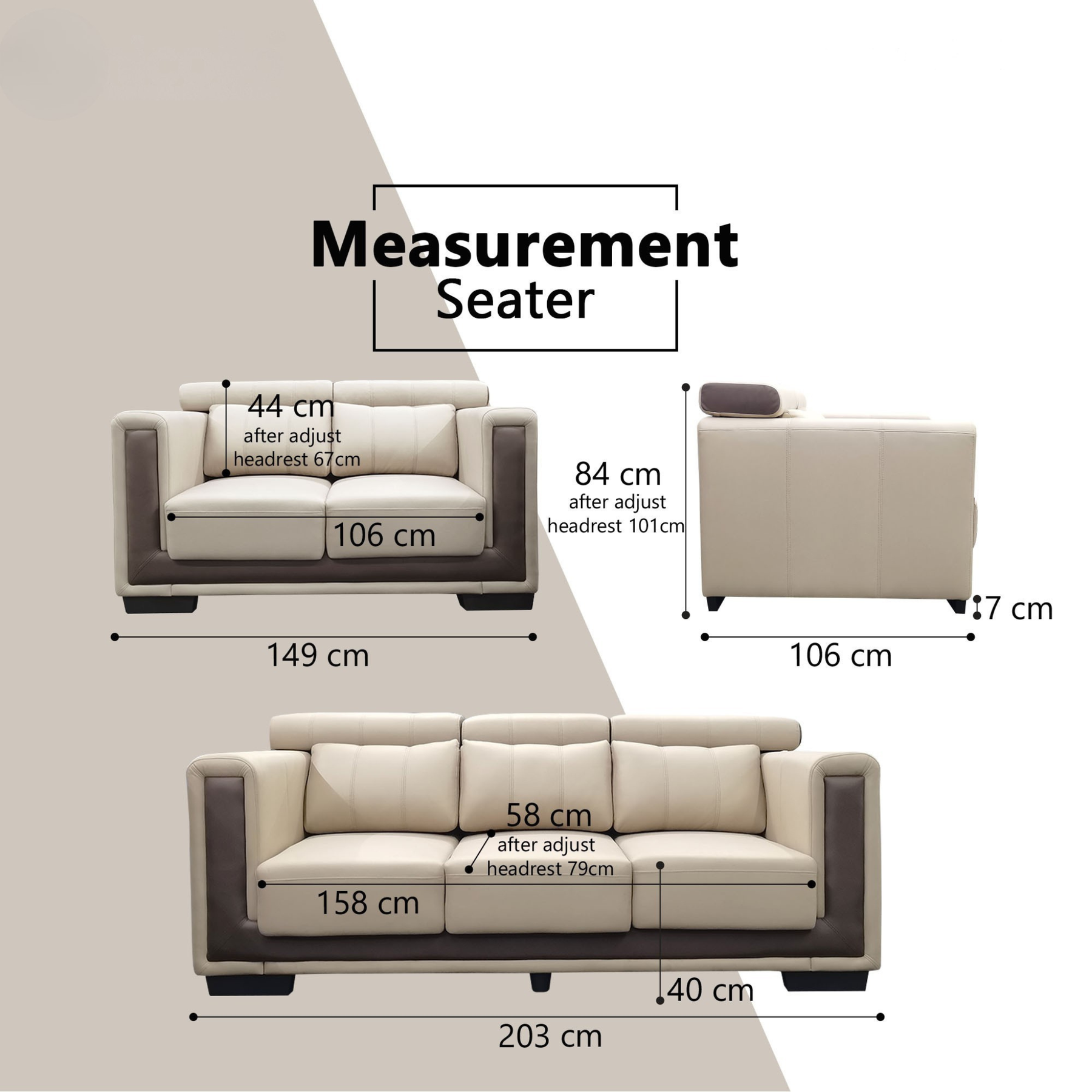 Xoryn Fabric Adjustable Headrest Slider Sofa by Esteller (Pet Friendly & Easy Clean)