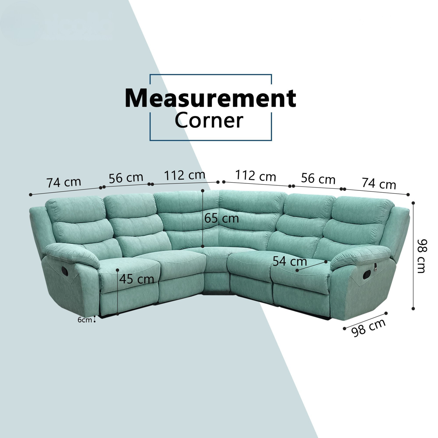Myros Fabric Recliner Corner Sofa by Esteller (Pet Friendly & Easy Clean)