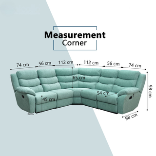 Myros Fabric Recliner Corner Sofa by Esteller (Pet Friendly & Easy Clean)