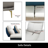 Sylva Genuine Leather Adjustable Backrest L-Shaped Corner Sofa by Esteller