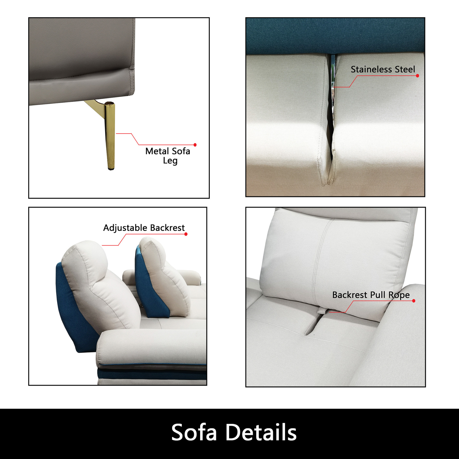 Sylva Genuine Leather Adjustable Backrest L-Shaped Corner Sofa by Esteller