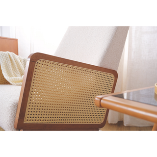 Andrei Wooden Rocking Chair with Ottoman