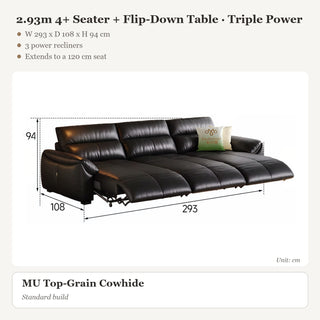 2.93m 4+ Seater + Flip-Down Table · Triple Power