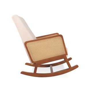 Andrei Wooden Rocking Chair with Ottoman