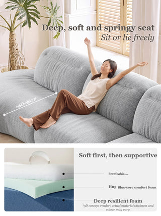 Deep, soft and springy seat