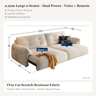 2.22m Large 2-Seater · Dual Power · Voice + Remote