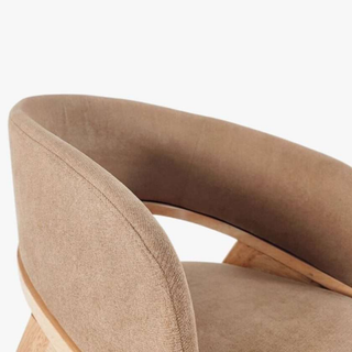 Adalius Wooden Dining Chair with Light Brown Fabric