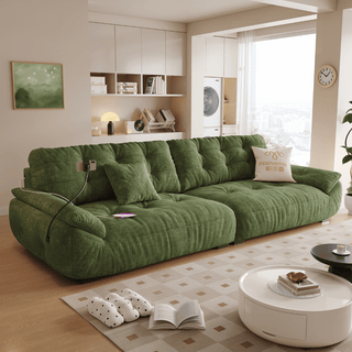 Mochi Chenille Fabric Sofa by Esteller (Water Repellent, USB Charger)