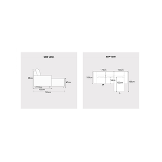 Lumo Genuine Leather Adjustable Headrest L-Shaped Sofa by Esteller