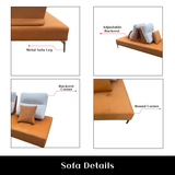 Cherry Fabric Adjustable Backrest Corner Sofa by Esteller (Pet Friendly & Easy Clean)