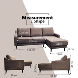 Norviel Fabric L-Shaped Sofa by Esteller (Pet Friendly & Easy Clean)