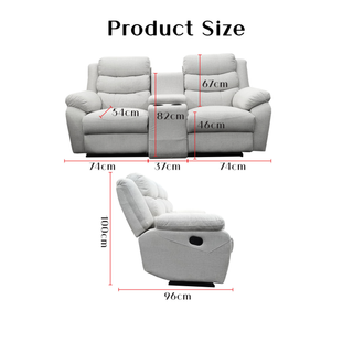 Myros Fabric Recliner Sofa by Esteller (Pet Friendly & Easy Clean)
