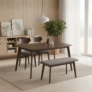 Paige Wooden Dining Set with Bench
