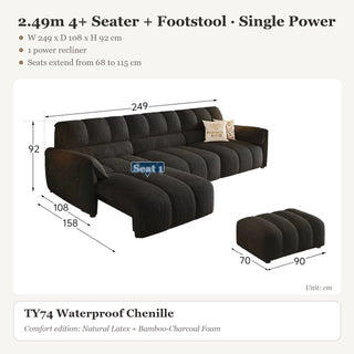 2.49m 4+ Seater + Footstool · Single Power