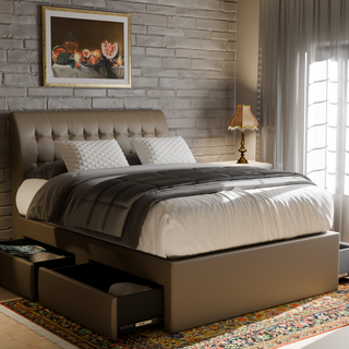 Nette Faux Leather Drawer Bed Frame