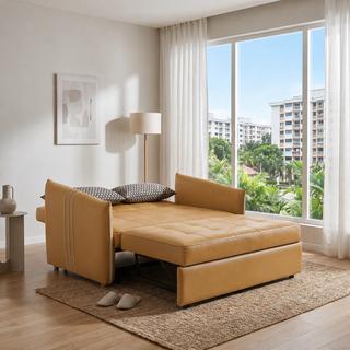 Lenovia Faux Leather Sofa Bed