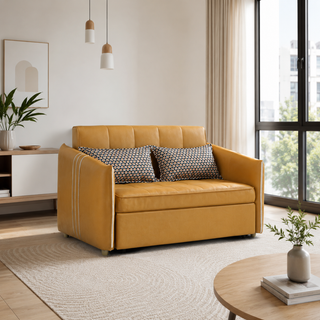 Lenovia Faux Leather Sofa Bed