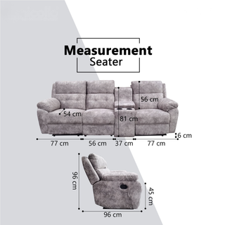 Soral Fabric Recliner Sofa by Esteller (Pet Friendly & Easy Clean)