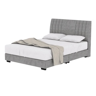 York Grey Bed Frame + Somnuz™ Durafirm 10" Spring Mattress