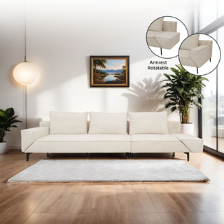 Marblen Fabric Rotatable Armrest Sofa by Esteller (Pet Friendly & Easy Clean)