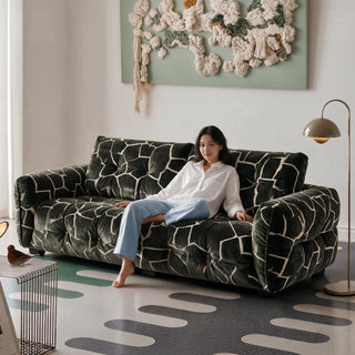 Rock chenille sofa in a living room