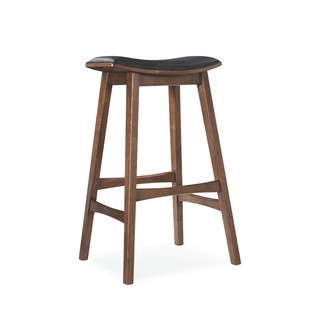 Atlantis Black Faux Leather Wooden Bar Stool