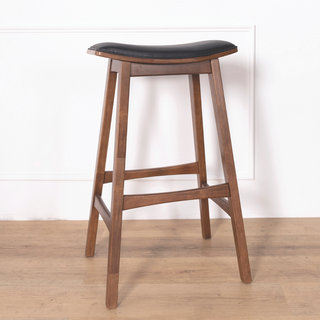 Atlantis Black Faux Leather Wooden Bar Stool
