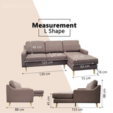 Orlinor Fabric L-Shaped Sofa by Esteller (Pet Friendly & Easy Clean)