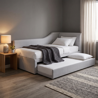 Barry 3 in 1 Grey Fabric Daybed Pull Out Bed Frame (Water Repellent)