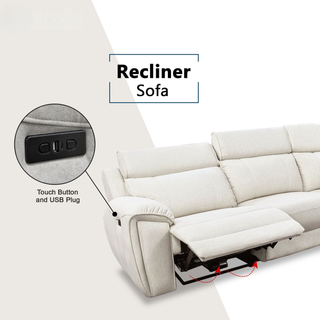 Enricus Fabric Adjustable Headrest Recliner Corner Sofa by Esteller (Pet Friendly & Easy Clean)