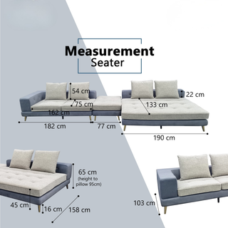 Prylen Fabric L-Shaped Sofa by Esteller (Pet Friendly & Easy Clean)