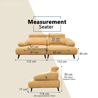 Myric Fabric Adjustable Backrest & Headrest Sofa by Esteller (Pet Friendly & Easy Clean)
