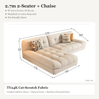 2.7m 2-Seater + Chaise